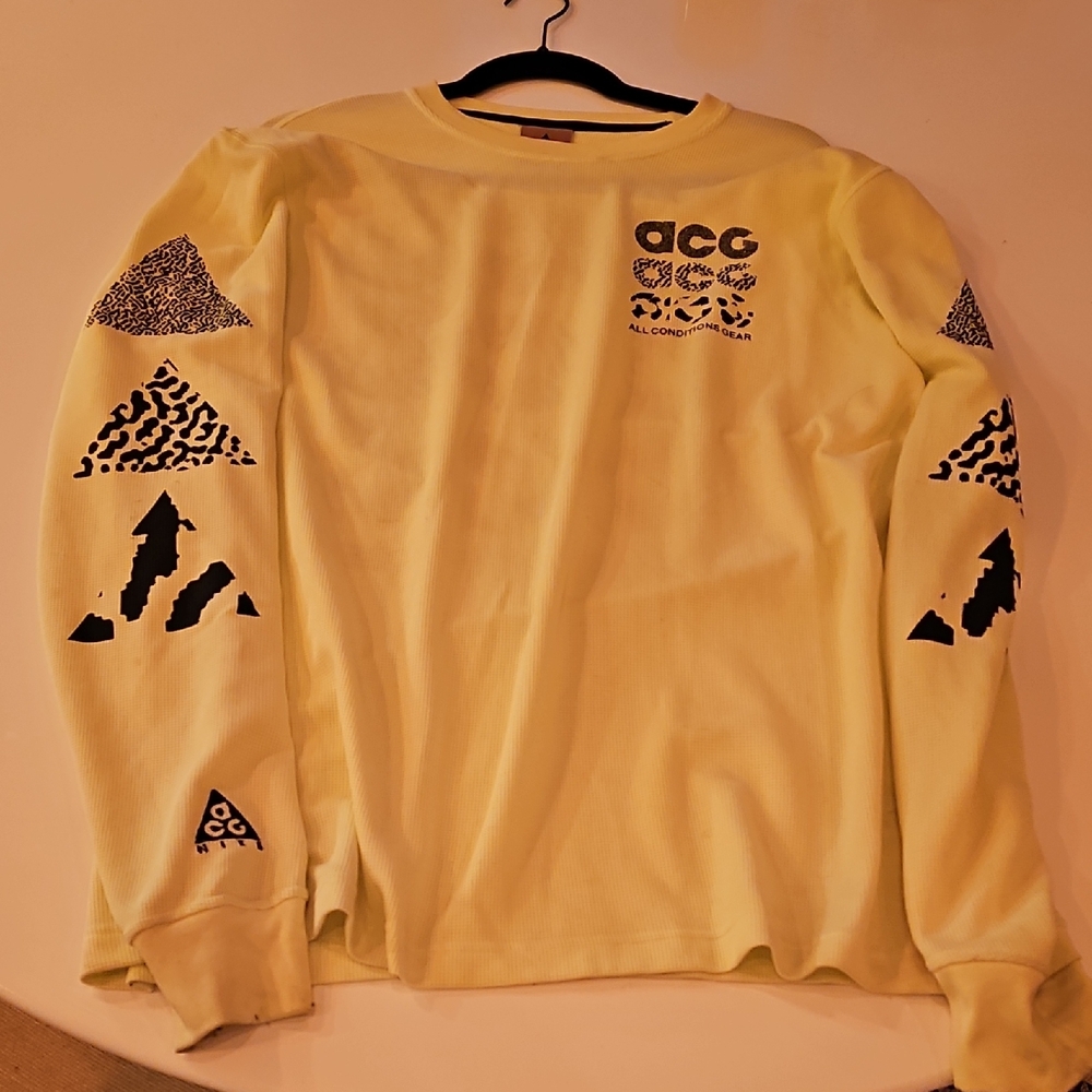 Nike ACG Yellow Sweatshirt with Black Graphics